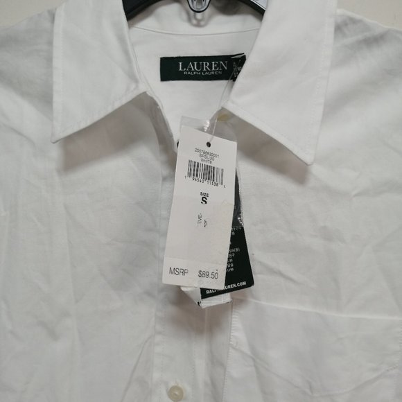 BNWT Lauren by Ralph Lauren Men's Polo Long Sleeves White Size Small - Picture 2 of 5